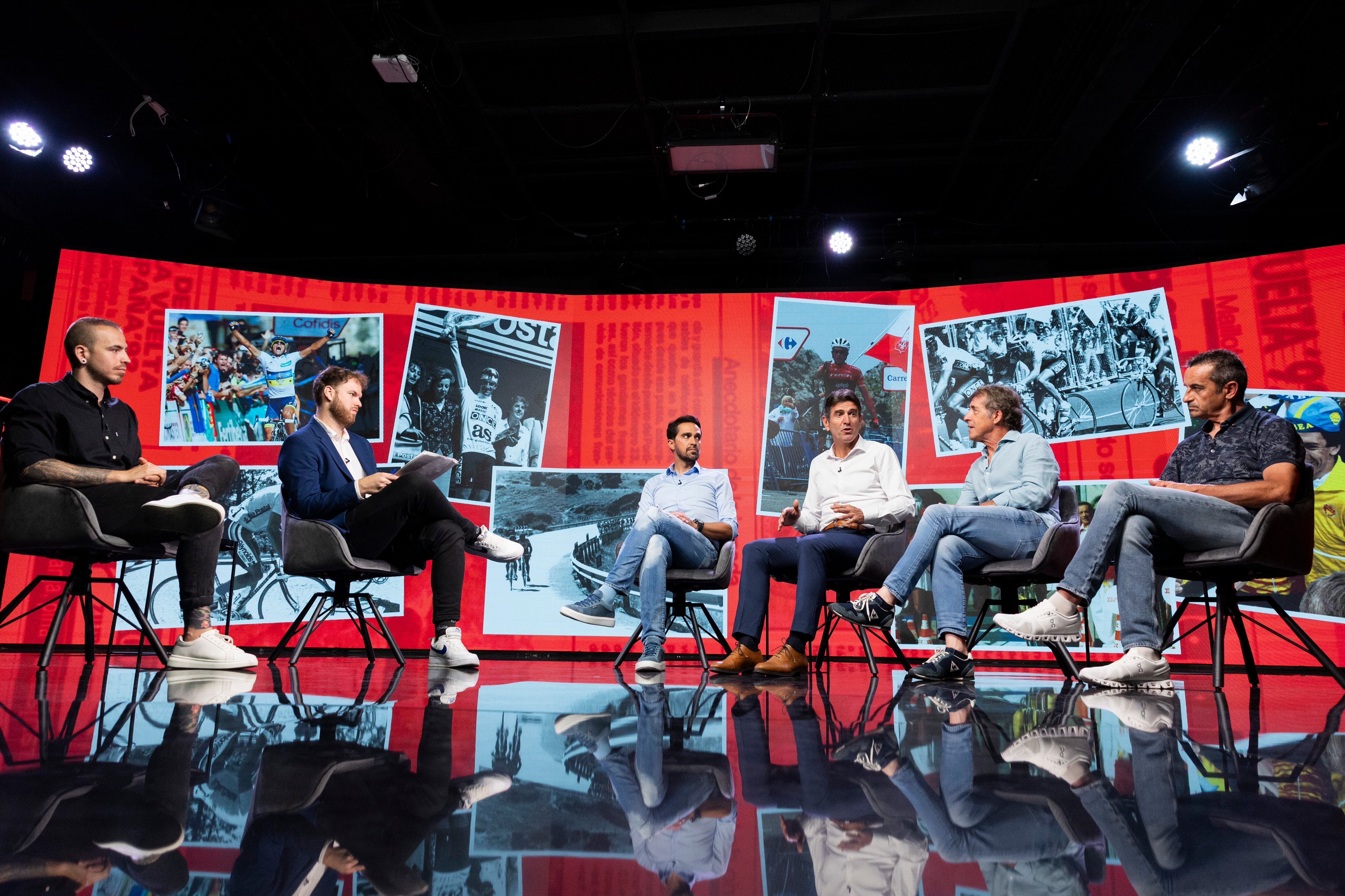 La Vuelta Sırları Açığa Çıktı: 'İspanyol Şampiyon Geri Dönüyor' 4 Palomar y Miranda, con Contador, Olano, Delgado y Mauri en el especial de AS